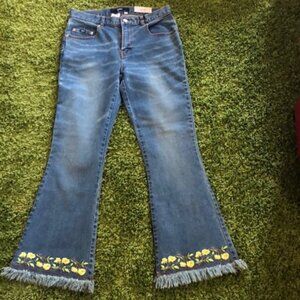 Vintage Yagi Jeans.Size 9.Flared bottoms with fringe. Made in Russia.New. Tags!